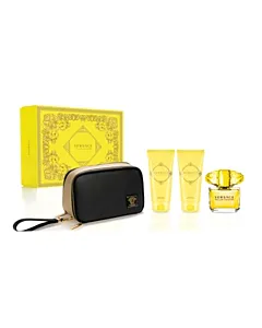 Versace Yellow Diamond Gift Set Eau de Toilette 90ml+ Perfumed Shower Gel 100ml+ Perfumed Body Lotion 100ml+ Black & Gold Travel Beauty